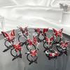 Temperament Niche Exquisite Design Sense Personality Ring Sweet Cool Red Enamel Drip Glaze Butterfly Opening Ring Female
