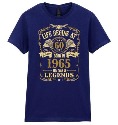 Life Begins At 60 Damen 60. Geburtstag T-Shirt GEBOREN 1965 Damengeschenk Muttertag