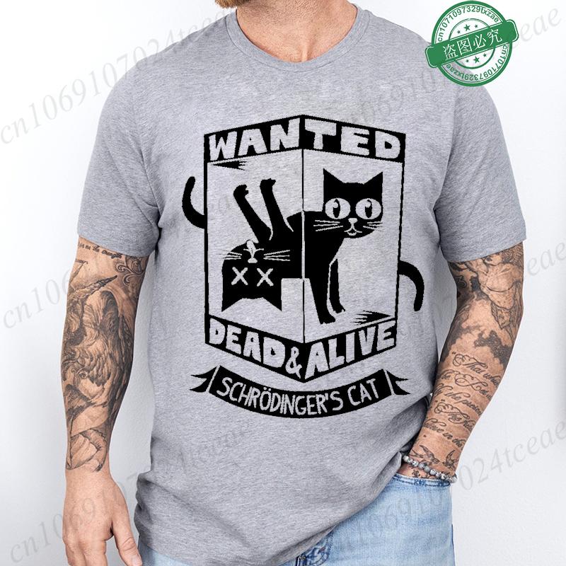 Men's Summer Casual Shirt Funny Cat Escape Plan Science Design T-Shirt Men's Physics Science Nerd Geek Short Sleeve T-Shirt Tops