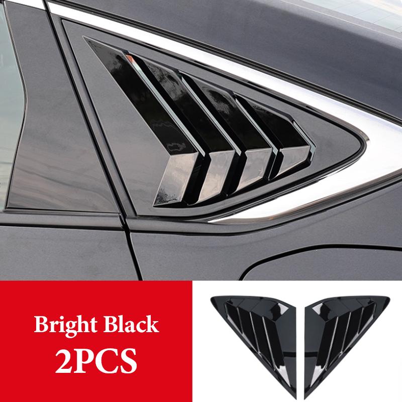 For Honda Accord  2024 2025 Car Rear Window Shutter 2PCS Rear Side Triangle Window Blind Louver Conversion Auto Accessories Bright Black