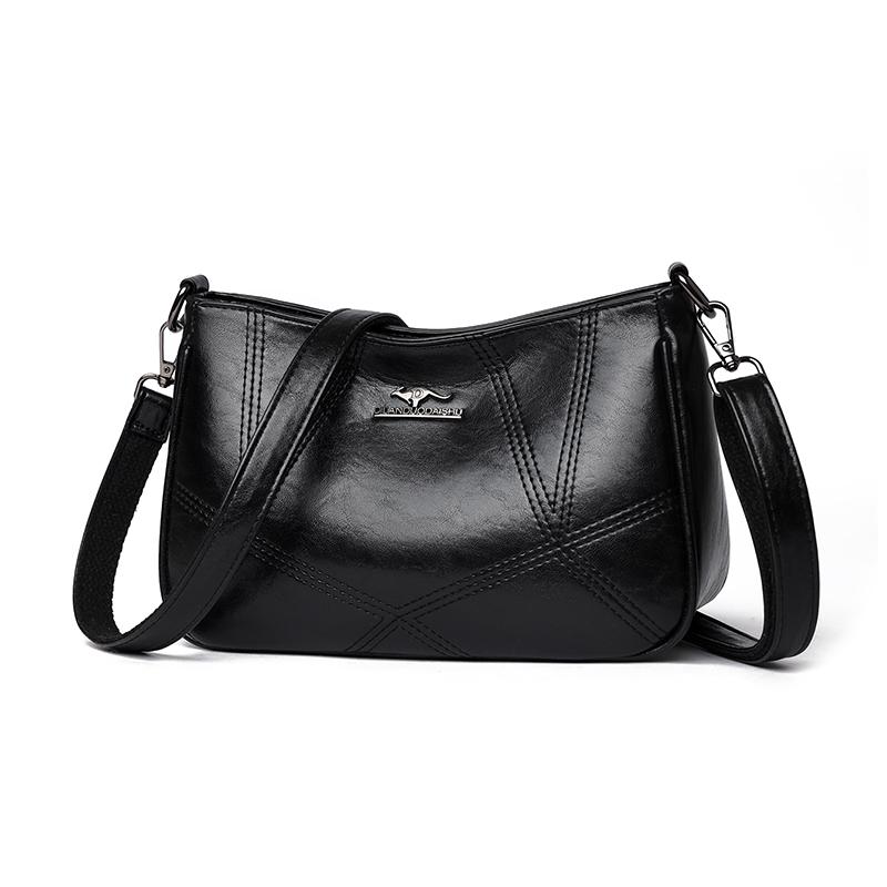 Multi Functional Casual Crossbody Bag PU Soft Leather Retro Crossbody Bag Women's Shoulder Bag Simple Casual Bag
