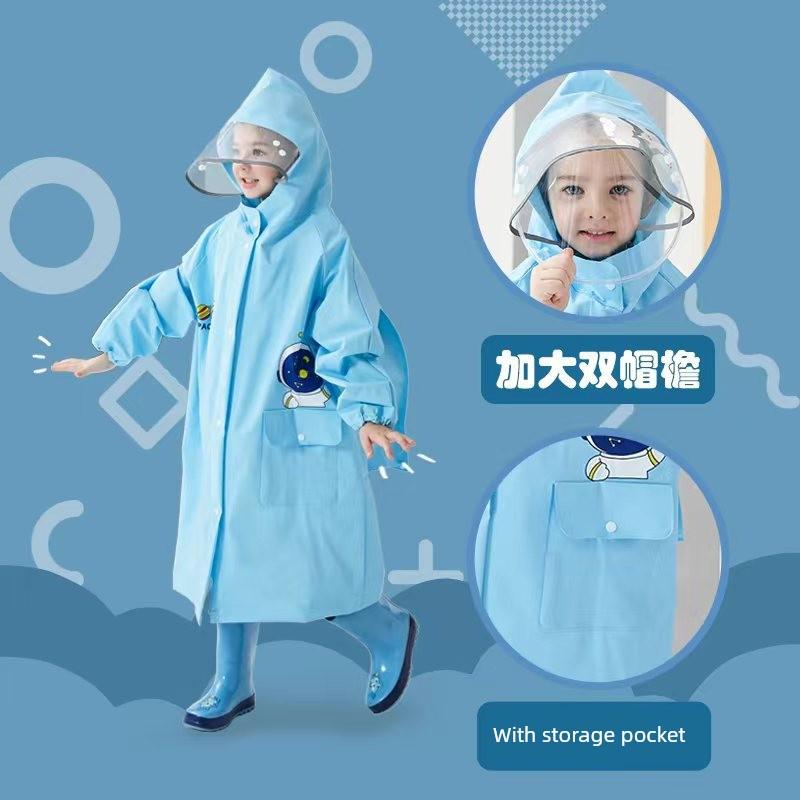 Children's Raincoat for Boys and Girls 2023 New Model for Girls and Boys Primary School Students Full-Body Waterproof Rain Poncho for Older Kids