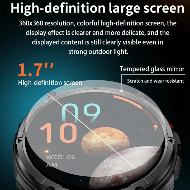 2026 Neue 1100 Ultra-Lange Akkulaufzeit Smartwatch Herren Militärisches GPS-Kompass Herzfrequenz Bluetooth-Anruf 10ATM Wasserdicht HD Smartwatch