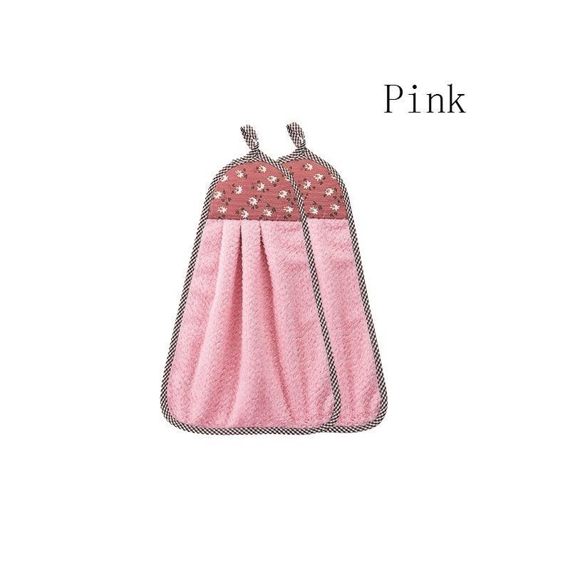 1 Pcs Hanging Coral Fleece Hand Towel Cloth Kitchen Dishwashing Scouring Pad Hand Towel Cleaning Strong Absorbent Towels New