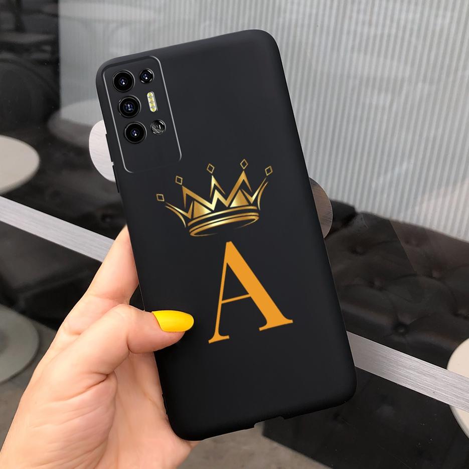 For Tecno Pova 2 Case LE7 LE7n Cute Crown Letters Back Cover Soft Silicone Phone Case For Tecno Pova 2 Pova2 Coque Bumper Fundas