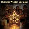 MZ1229 LED Glowing Wooden Star Christmas Ornament - Creative Night Light Festival Decoration