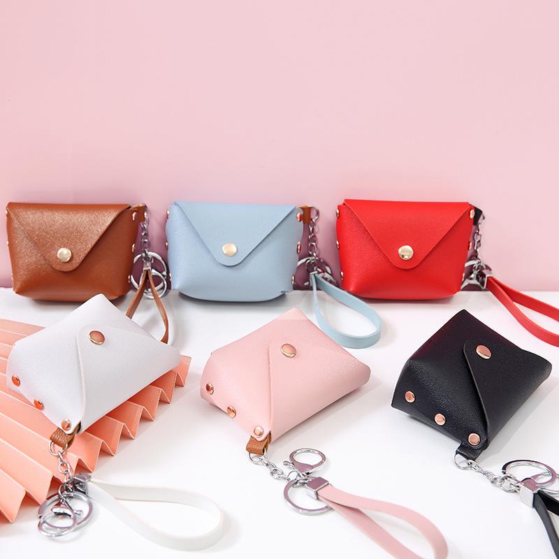 Fashion Mini Coin Purse Simple Portable Pu Leather Coin Bag Headphone Storage Bag Small Wallet Hand Strap For Women Men
