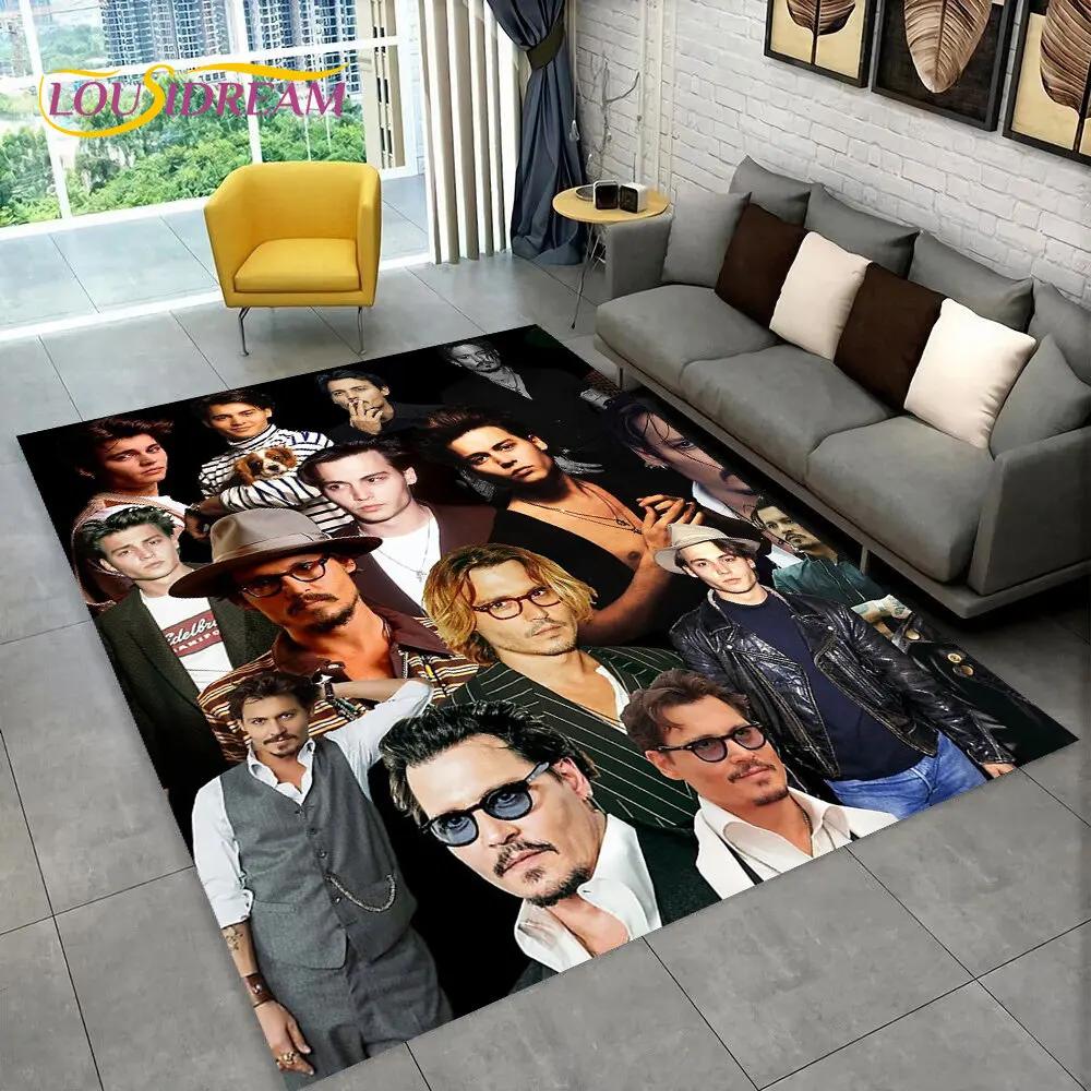 3D Printing Johnny Depp Series Area Rug,Carpet Rug for Home Living Room Bedroom Sofa Doormat Kitchen Decor,Non-slip Floor Mat HD