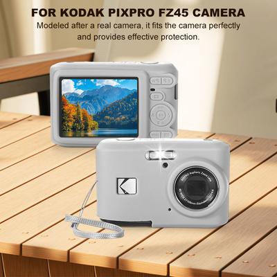 Silikon-Schutzhülle für KODAK PIXPRO FZ45 Digitalkamera mit Lanyard, eng anliegende Kameratasche, einfarbige Hülle, Zubehör