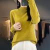 Women's Pure Wool Half-High Neck Sweater - Loose Fit Knitwear for Autumn and Winter