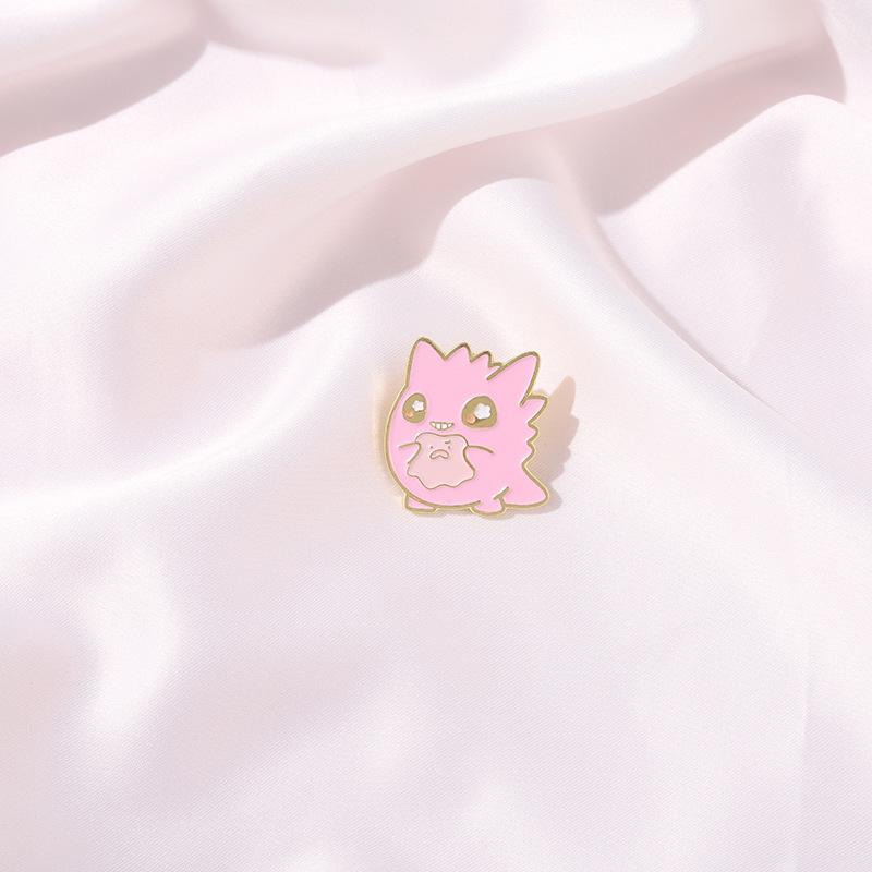 Anime  Happy Ghost Hard Enamel Pin Cartoon Ditto Badge Fashion Funny Lapel Backpack Pins Decor Unique Gifts