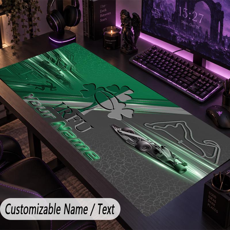 Large Mouse PadIreland Rugby Custom Name Text Personalized Desk Mat Non Slip Gaming Pad