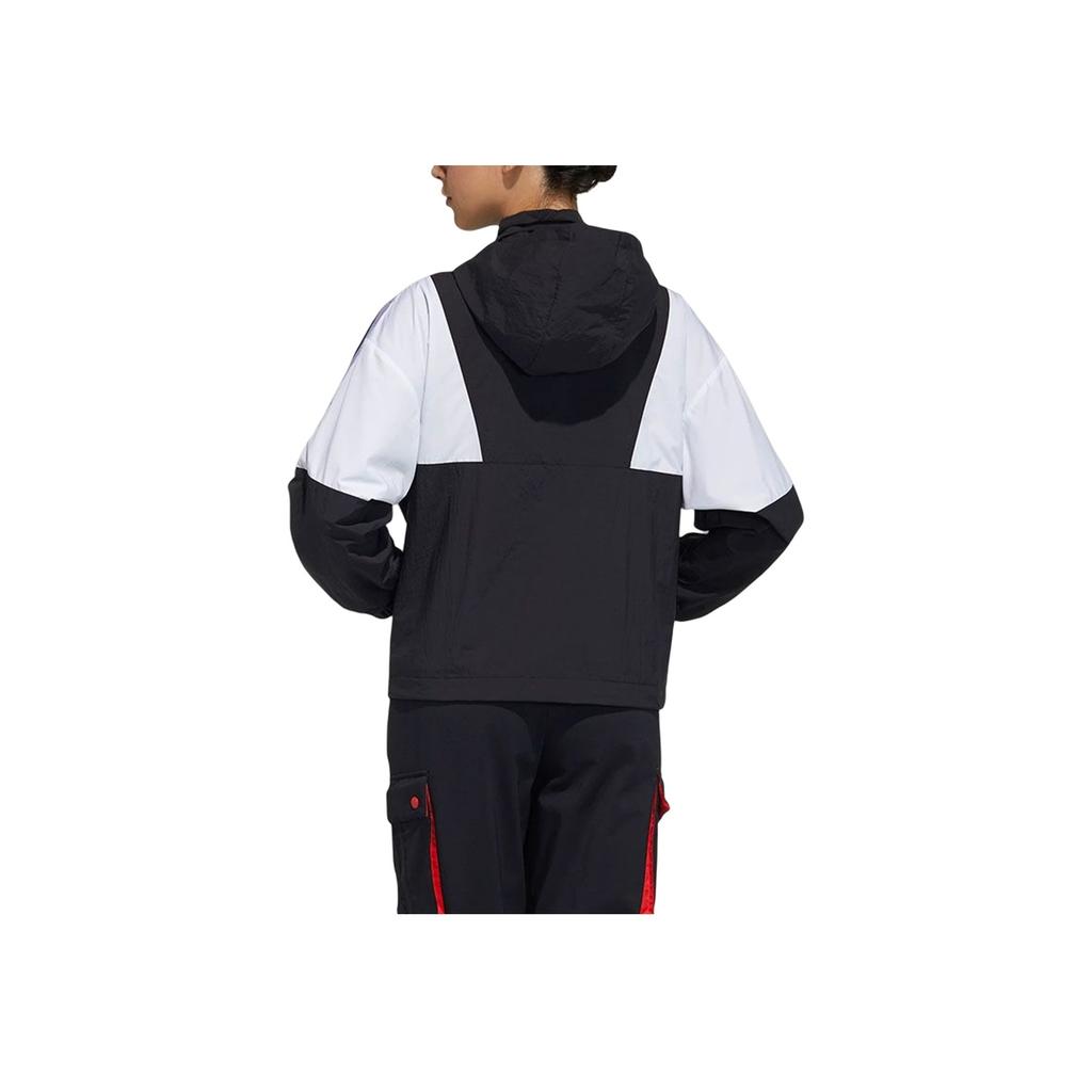 Adidas Neo Color Block Sports Casual Hooded Jacket Women Jackets Black GS2605