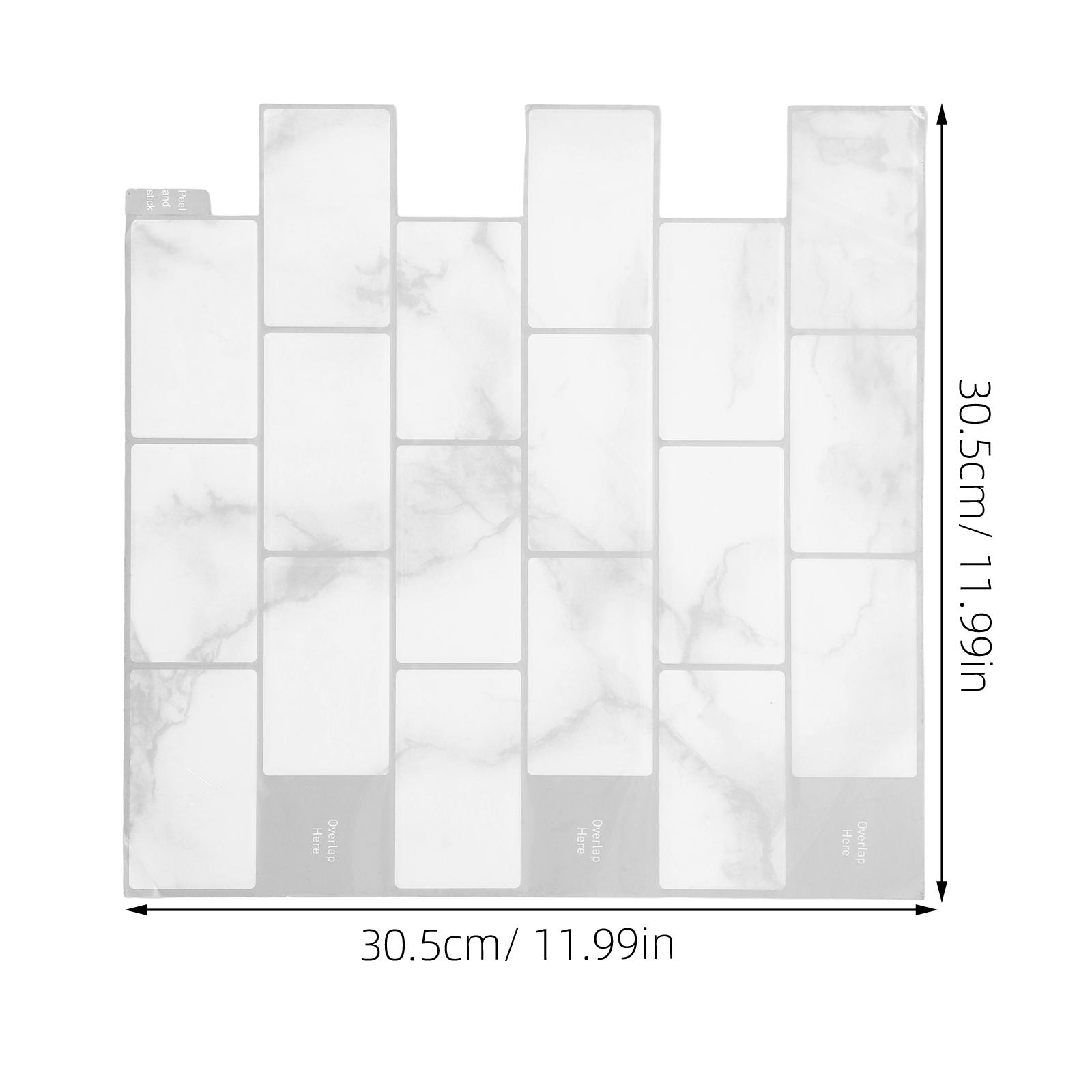 

10 Sheets Peel and Stick Tile Stickers Waterproof Self Adhesive 3D Gel Finish Kitchen Wall Decor Light Grey Removable Splashback 30.5X30.5X0.1CM