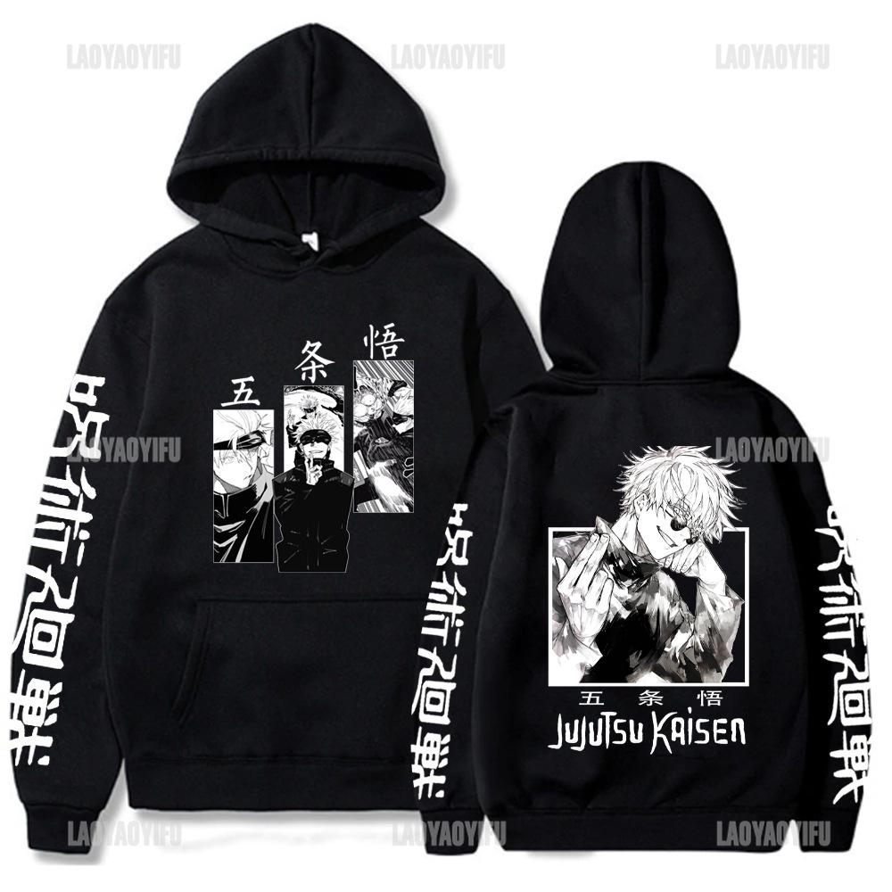 Japan Anime Jujutsu Kaisen Muži Dámské Mikiny Satoru Gojo Volná mikina Unisex Podzim Teplý Ležérní Streetwear