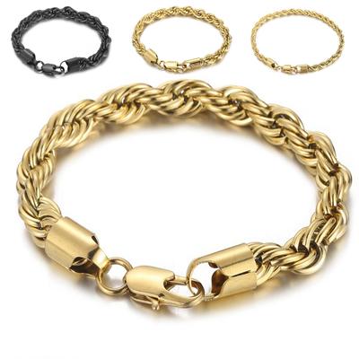 4/5/6/7/8mm Twisted Chain Bracelet Fashion Men's Women's Simple Stainless Steel Bracelet Wholesale Gift Polished Jewelry
