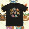 Anime Pokémon Eeveelution Printed Pure Tshirt for Unisexs Shirts Women Tshirts Summer New Collection Fashion Short Sleeved Shirt