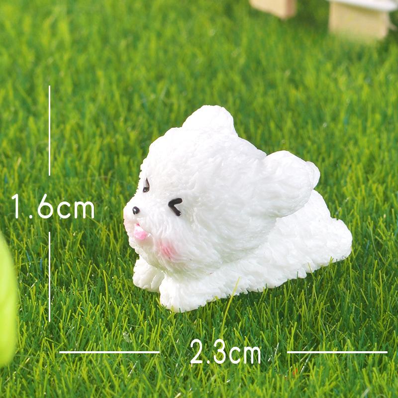 Micro-landscape Simulation Cute Teddy Dog Diy Handmade Keychain Accessories Doll House Decoration Desktop Small Ornaments