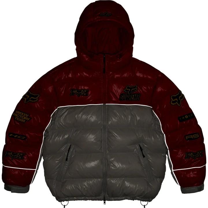 Supreme Fox Racing Shiny Down Puffer Jacket Red