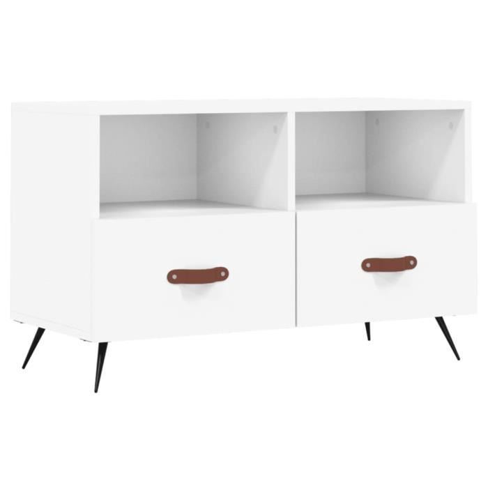 VidaXL Meuble TV Blanc 80x36x50 cm Bois d'ingénierie 828940