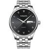 Men's Minimalist Roman Dial Waterproof Stainless Steel Wristwatch with Date, Day, and Luminous Features for All Ages.
