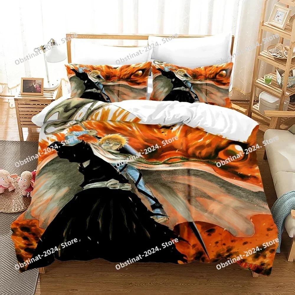 3D Bleach Bedding Set Bedspread Single Twin Full Queen King Size Bleach Anime Bleach Bed Set Linen Aldult Bedroom Duvetcover Set