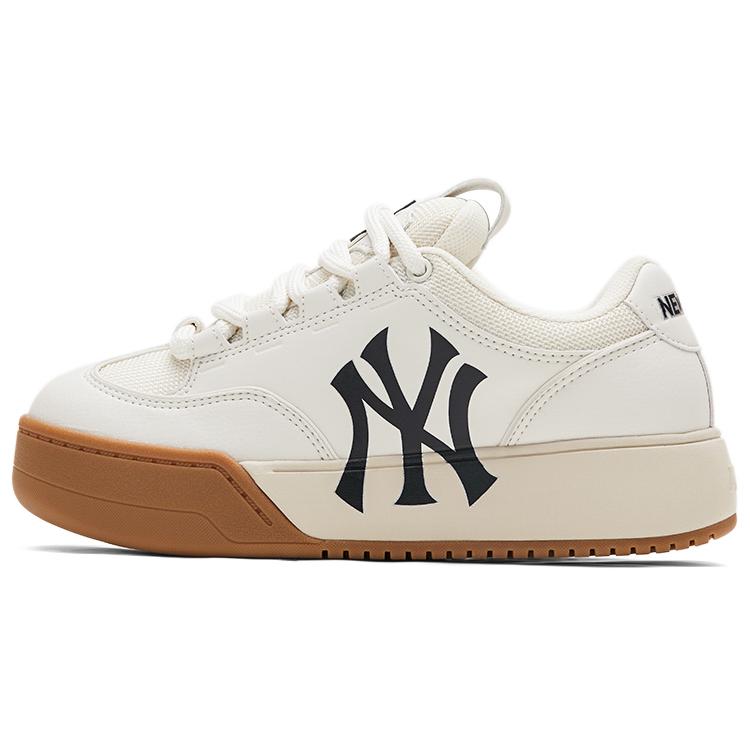 

New MLB Chunky Wide Low Top Skateboard Shoes Unisex White Beige 3ASXCCW3N-50CRS 44