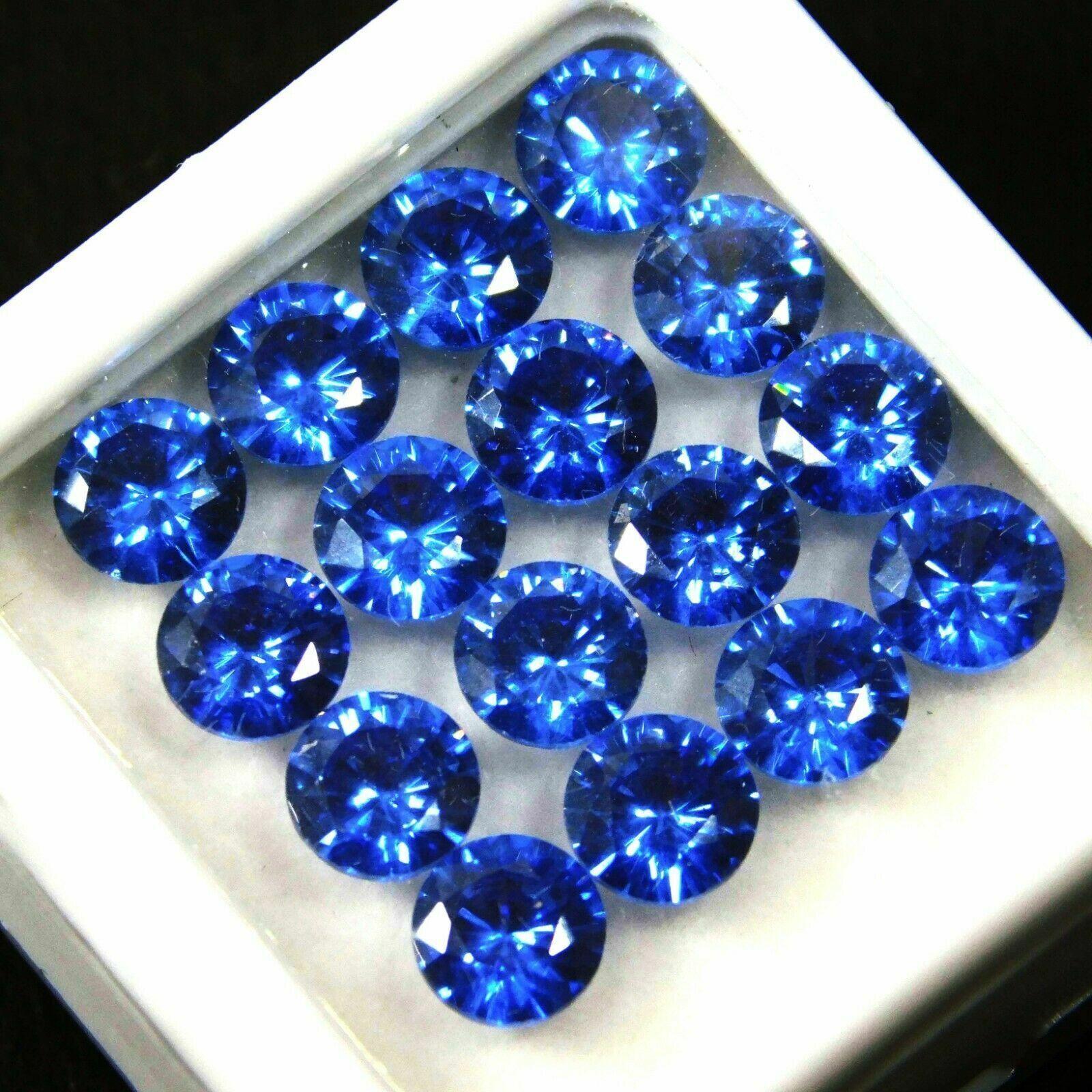 

16 Pcs Natural 5x5 mm Blue Sapphire Round Lot CERTIFIED Loose Gemstone sj-184132 5 mm синій