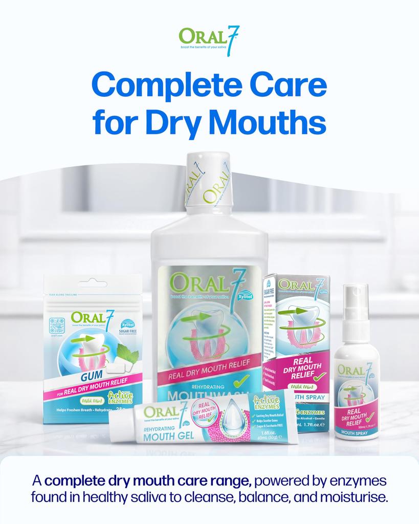 Oral7 Mundgel 50g: Enthält 4 Arten natürlicher Enzyme Feuchtigkeitsspendende Wirkung hält 7 Stunden an Für Mundtrockenheit, orales Feuchtigkeitsgel, Mundgeruch