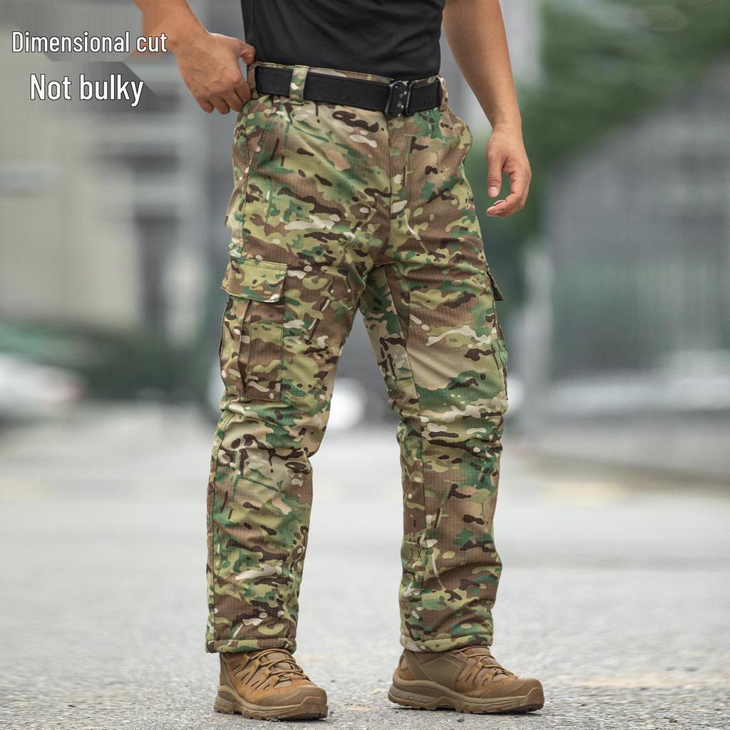 Winter Tactical Men's Camouflage Pants - Warm, Waterproof, Windproof, Wear-Resistant, Straight Leg Cotton Assault Pants