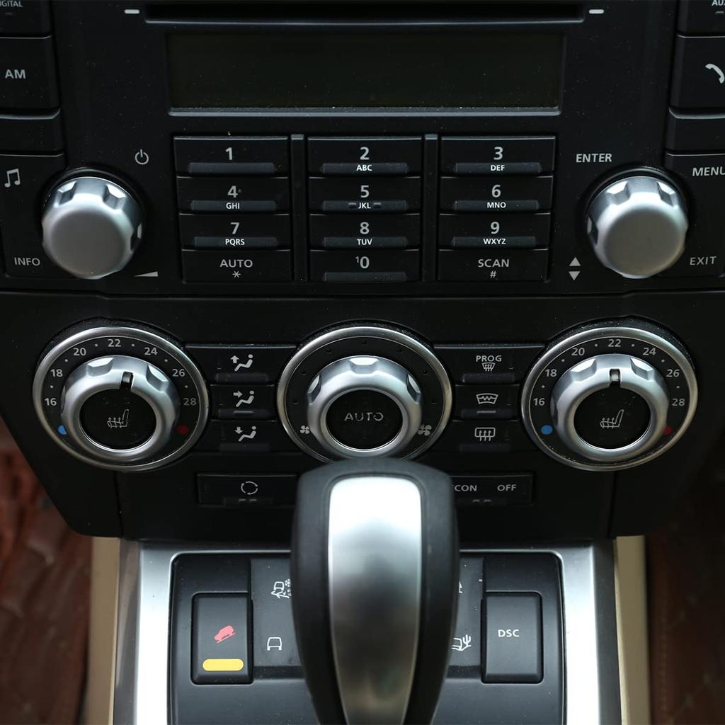 METYOUCAR Car Air Conditioning Knob Volume Control Knob Decorative Rings for Land Rover Freelander 2 Car Volume Air Conditioning Knob Button Trim