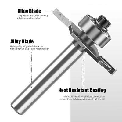 1/4 Handle 1/2 Handle Ball T-Cutter Woodworking Milling Cutter Slotting Cutter Notch Cutter 2-In-1 Slotting Begonia Angle Milling Cutter