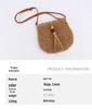 Handmade Straw Woven Crossbody Bag with Tassels & Wooden Beads – Perfect for Beach Vacations & Versatile for Women