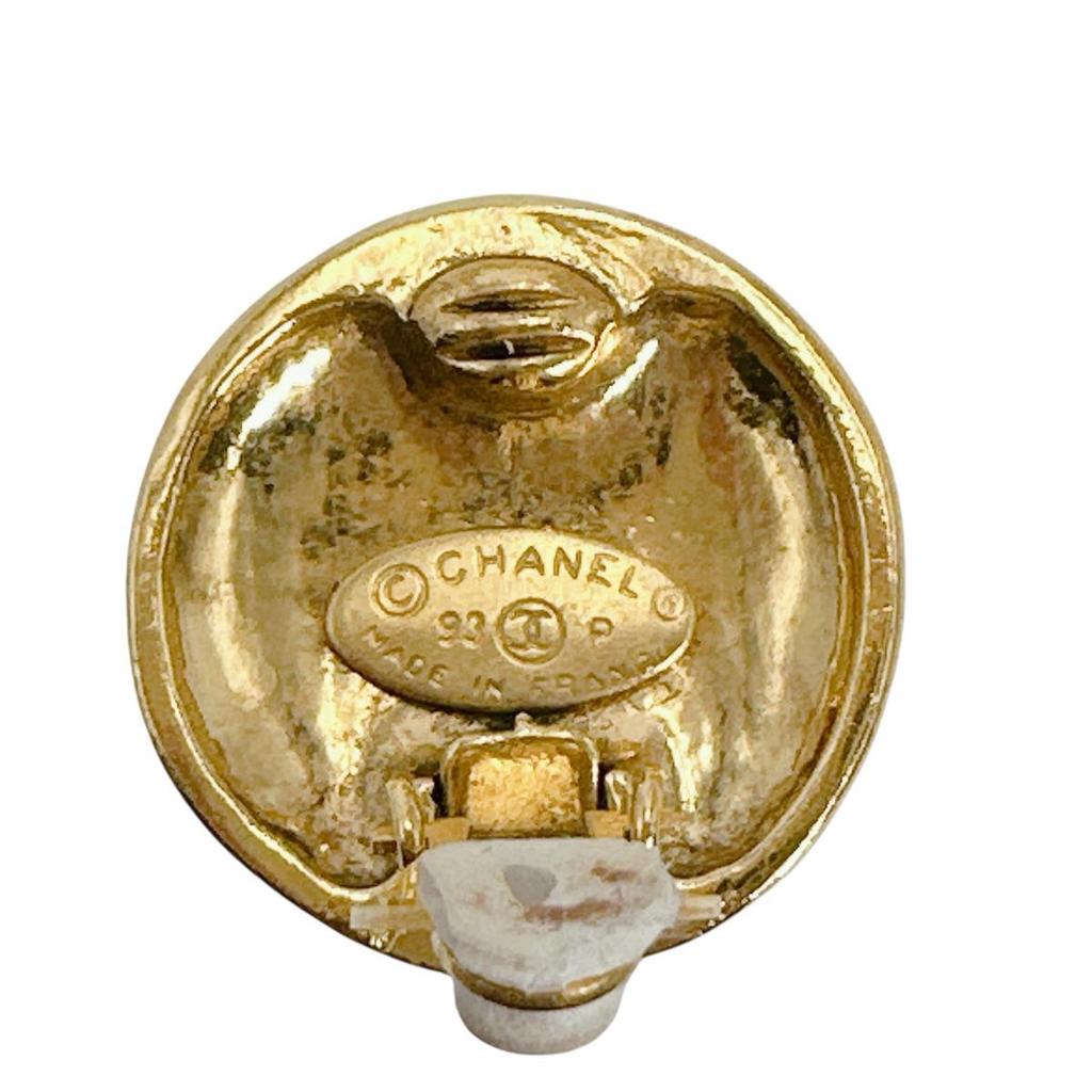 CHANEL Vintage large COCO Mark Earring metal gold Women Used