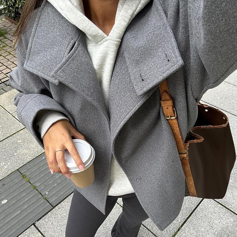 2025 Autumn Jackets Women Casual Loose Stand Neck Long Sleeve Single Breast Short Jacket Fashion Solid Lady Warm Outwear