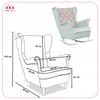 Rocking Chair Carol Duo Family Furniture Pink Blue Checkerboard Velvet