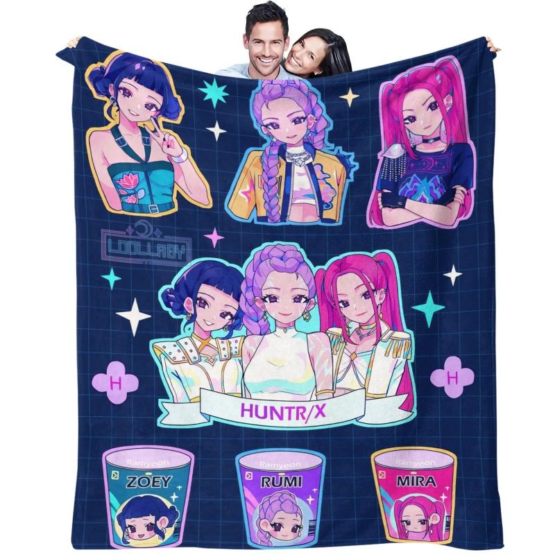 

K-Pop Demon Hunters Blanket Super Warm Comfortable Flannel Throw Blanket Fan Gifts for Home Leisure Camping Travel 30x40in