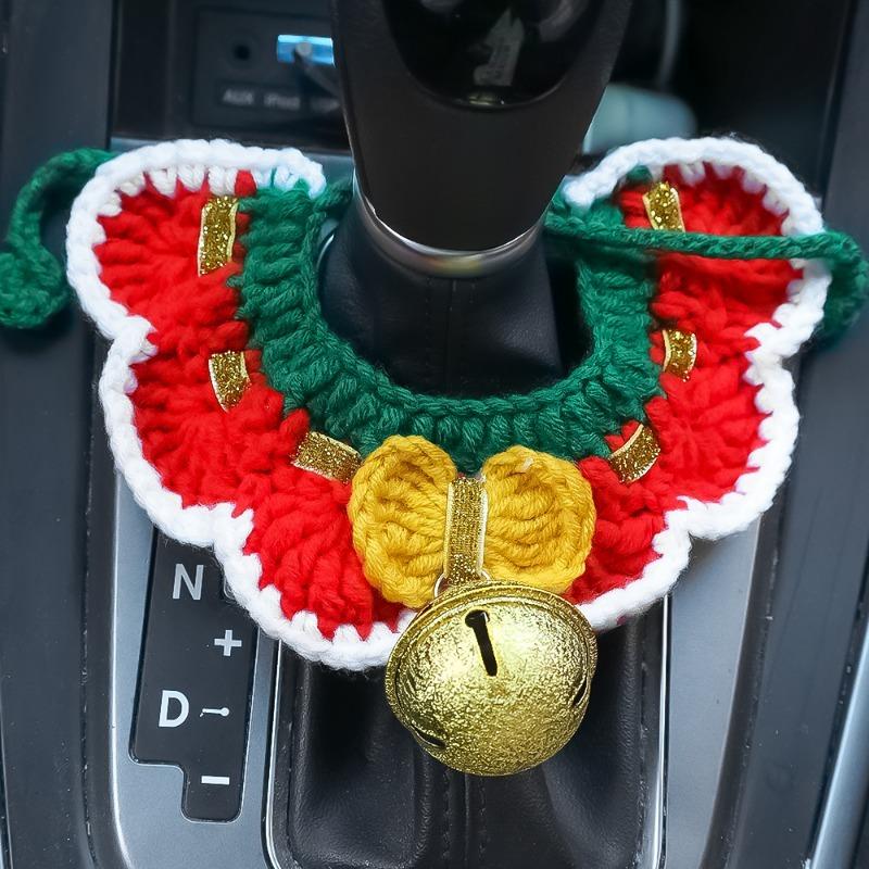 Christmas Gear Shift Collars Carbon Fiber Protective Cover Universal Manual Shift Lever Cartoon Collars Car Interior Accessories