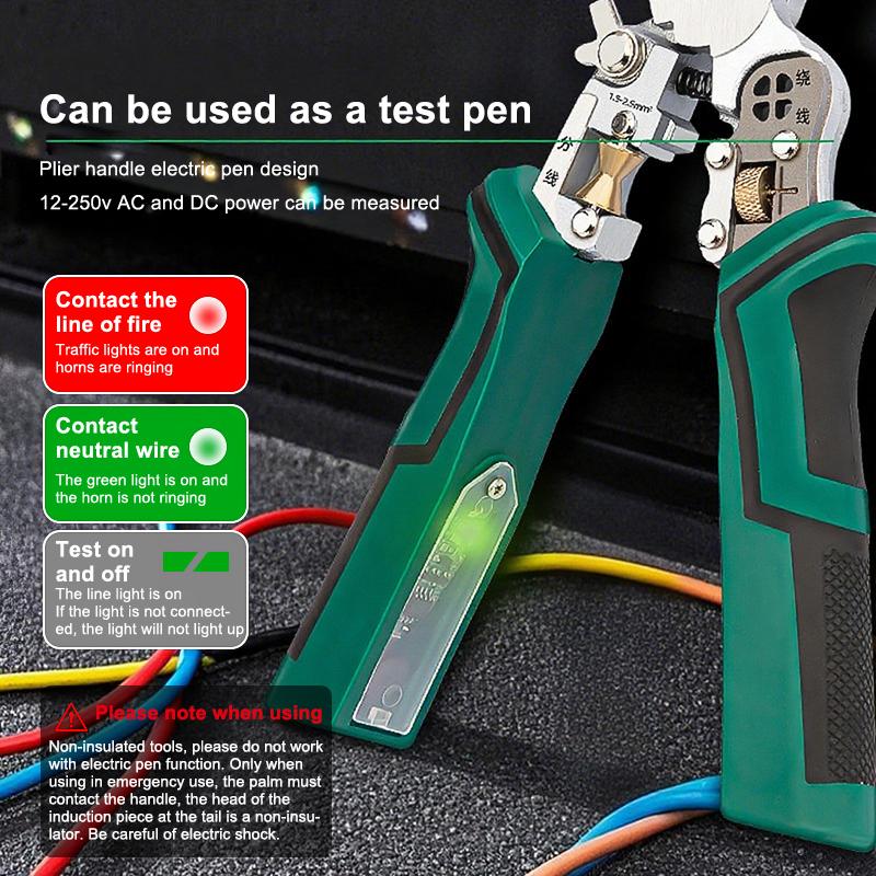 10 In 1 Wire Strippers With Electricity Measurement Function Wire Stripping Pliers For Cutting And Pulling Wires Scissor