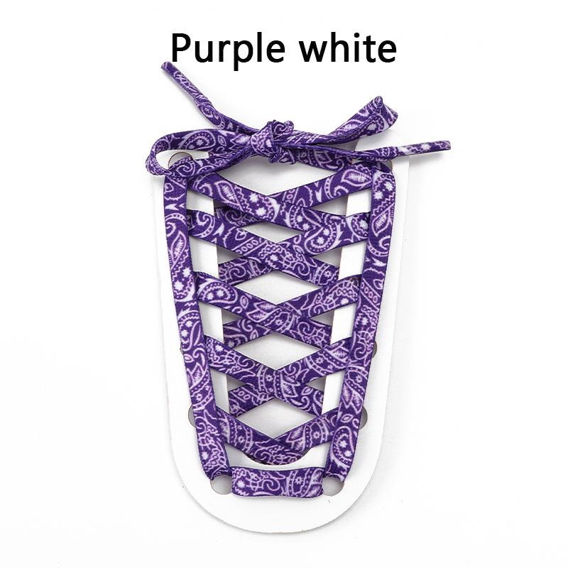 Flat Shoelaces Cashew Flower Basketball Shoe Laces For Sneakers Hand-painted Printing Sports Shoelace Shoestrings 1 Pair