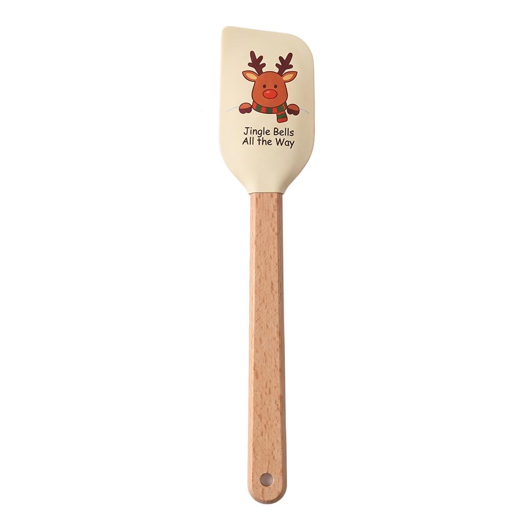 1/4Pcs Christmas Silicone Spatula with Wooden Handle - Specially Designed for Christmas Cakes and Snowman Pancakes, Adorable Spatula