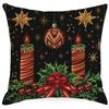New Christmas Pillowcase Linen Imitation Embroidery Print Classic Christmas Tree Decorative Cushions Cover for Sofa Home Decor