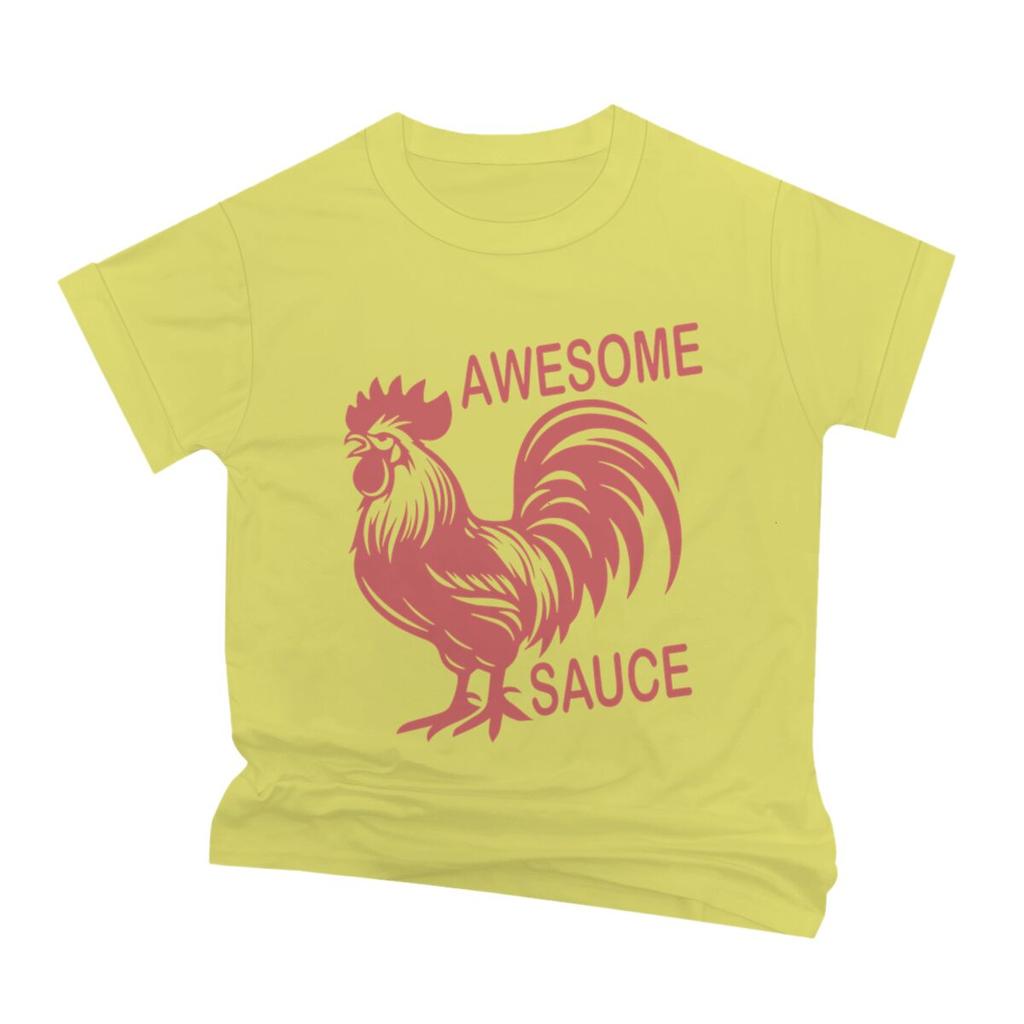 Funny Rooster Awesome Sauce Print TShirts Mens Short Sleeve Graphic T Shirt Funny Chicken Tshirt Humor Tees Male Tshirt