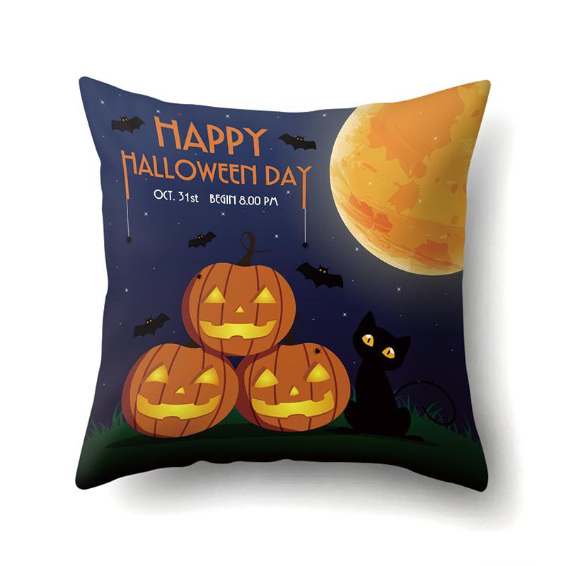 Halloween Pillowcase Car Waist Pillow Pumpkin Sofa Cushion Cover Office Home Living Room Pillowcase