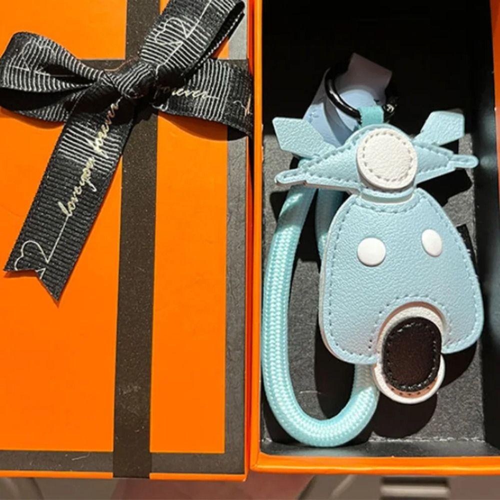 PU Leather Bus Shape Keychain Unique Bag Pendant Fashion Design Cartoon Airplane Keychain Women