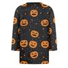Women's Fashion Casual Short Sleeve Neck Top with Halloween and Pumpkin Print