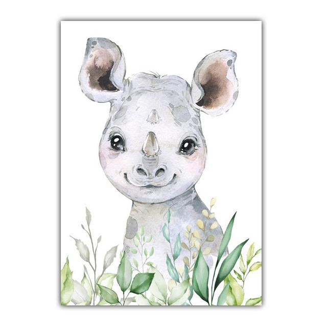 Graffiti Art Animal Canvas Painting Funny Pony Elephant Tiger Wall Art Poster Living Room Bedroom Home Decoration Mural No Frame