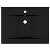 VidaXL Lavabo avec Trou de Robinet Vasque à Poser de Toilette Lave-mains de Salle de Bain Salle Cosmétique Maison Noir Mat 147030