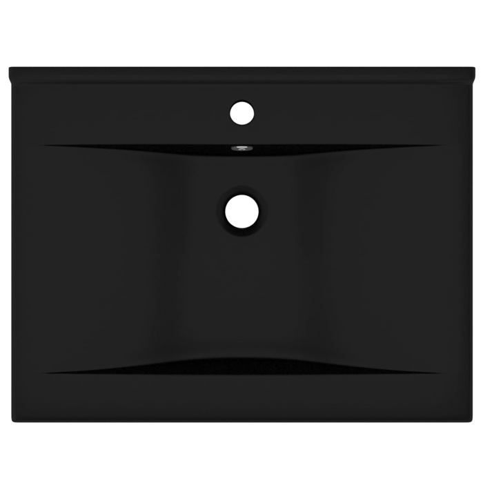 VidaXL Lavabo avec Trou de Robinet Vasque à Poser de Toilette Lave-mains de Salle de Bain Salle Cosmétique Maison Noir Mat 147030