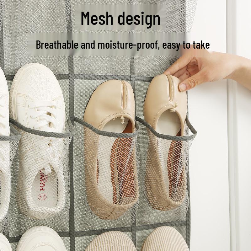 Wall-Mounted Mesh Shoe & Miscellaneous Storage Organizer